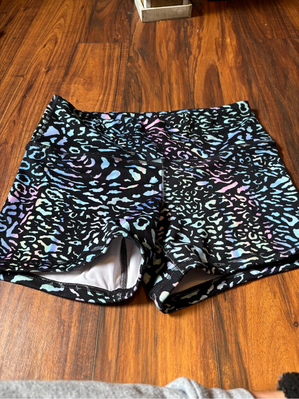 Fleo Black Shorts with Pastel Blue & Pink Animal Print